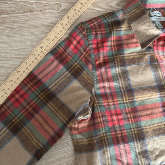 L.L. Bean Medium NEW Scotch Plaid Shirt Antique Dress Stewart Relaxed Fit - Picture 7 of 8